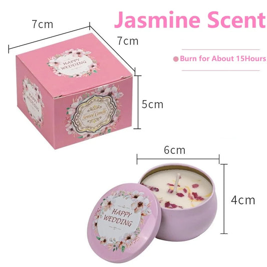 1/4PCS Vintage Scented Candles Soy Wax Candle Jars Flower Fragrance Scent Candle Wedding Ceremony Birthday Gifts Home Decoration