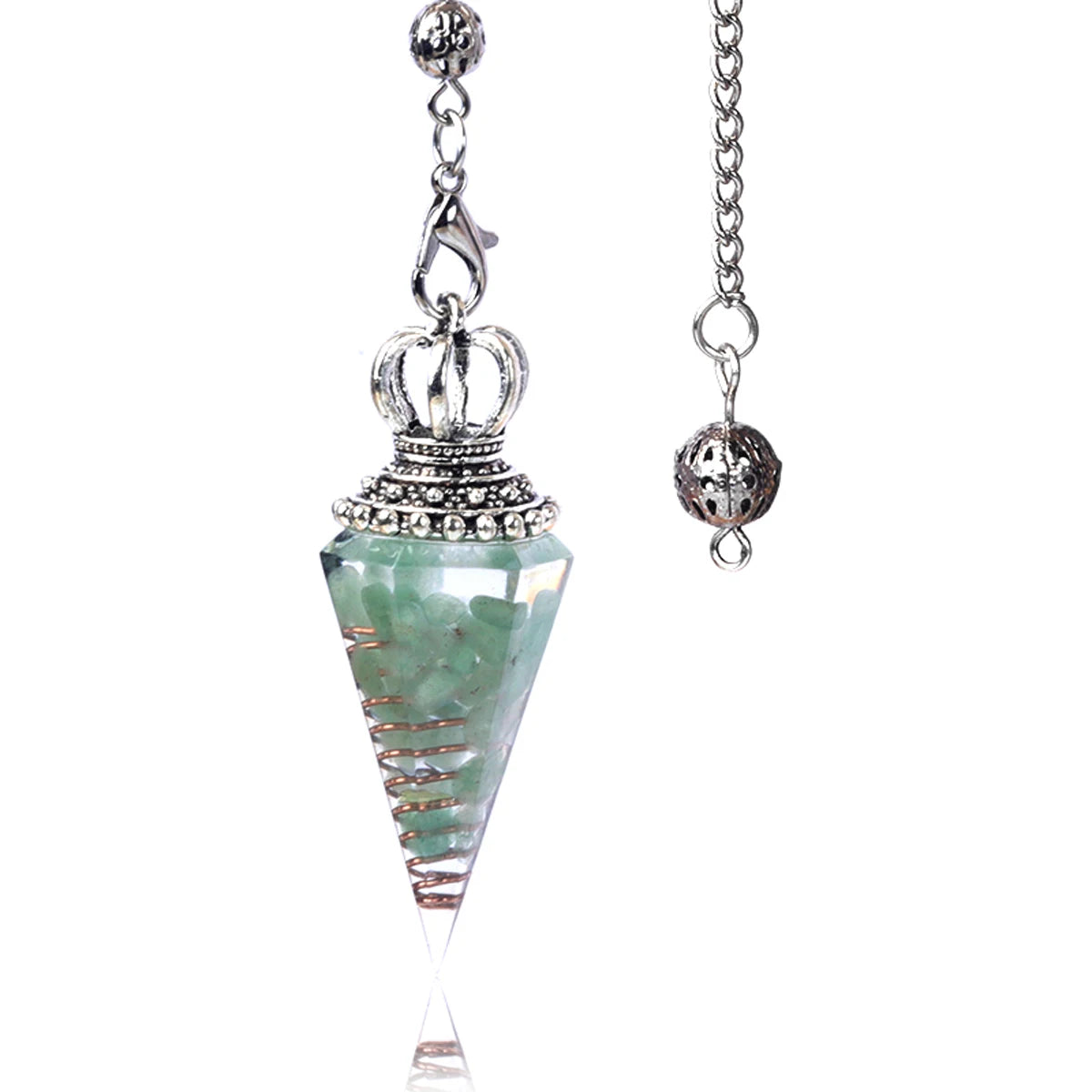 Natural Crystal Pendulum Hexagonal Cone Pendule Agate Quartz Chakras Amulet Pendulum Divination Balance Healing Home Decorations