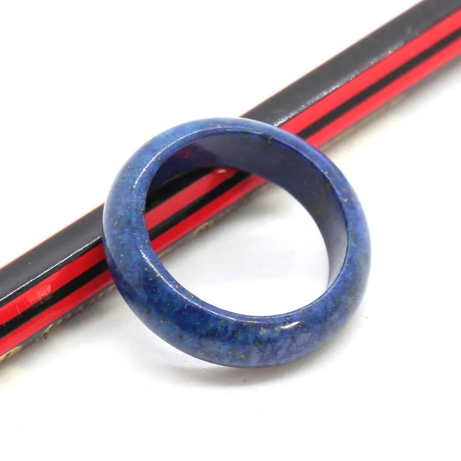 Naturtal Healling Crystal Stone Band Rings for Women Amethyst Rose Quartz Lapis Lazuli Labradorite Dainty Finger Ring Jewellery