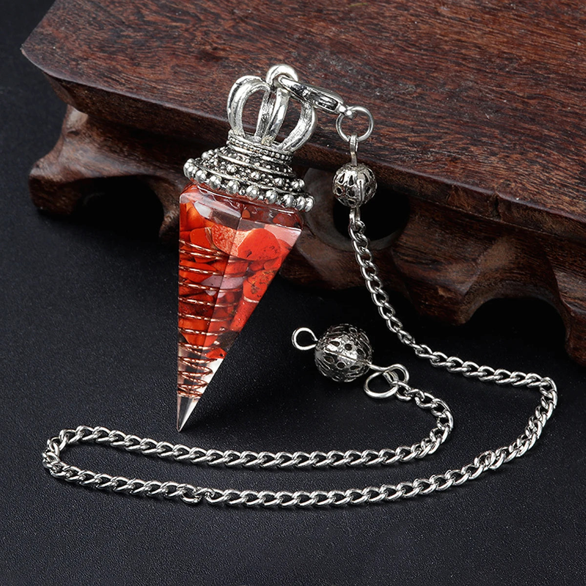 Natural Crystal Pendulum Hexagonal Cone Pendule Agate Quartz Chakras Amulet Pendulum Divination Balance Healing Home Decorations