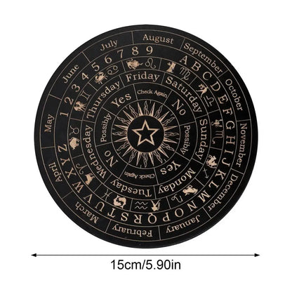 Wooden Pendulum Board Moon Star Divination Energy Carven Plate Healing Meditation Board Ornaments Metaphysical Altar Ouija Board