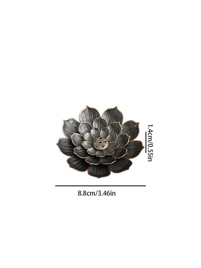 2In1 Alloy Incense Bburner Metal Sandalwood Stick Holder Buddhist Zen Lotus Stick Incense Holder Ornament