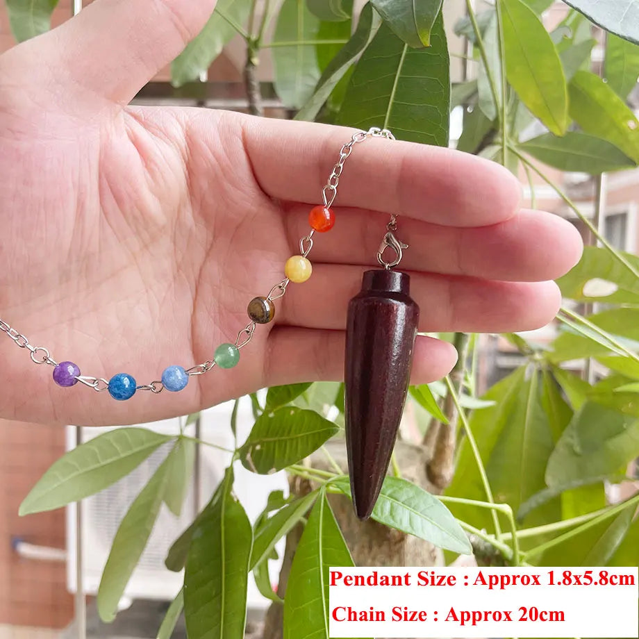 Wooden Pendulum for Divination Dowsing Natural Egyptian Wood Pendulums with Witness Meditation Dowser Spiritual Pendulos X145
