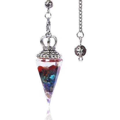 Natural Crystal Pendulum Hexagonal Cone Pendule Agate Quartz Chakras Amulet Pendulum Divination Balance Healing Home Decorations
