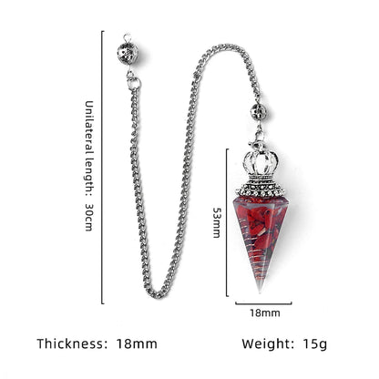 Natural Crystal Pendulum Hexagonal Cone Pendule Agate Quartz Chakras Amulet Pendulum Divination Balance Healing Home Decorations