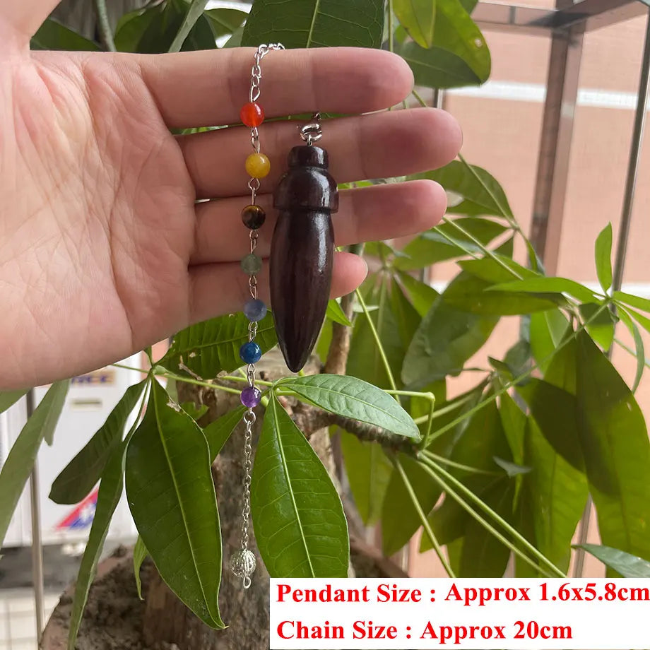 Wooden Pendulum for Divination Dowsing Natural Egyptian Wood Pendulums with Witness Meditation Dowser Spiritual Pendulos X145