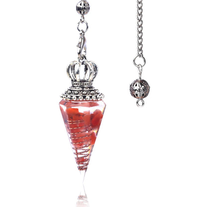 Natural Crystal Pendulum Hexagonal Cone Pendule Agate Quartz Chakras Amulet Pendulum Divination Balance Healing Home Decorations