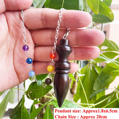 Wooden Pendulum for Divination Dowsing Natural Egyptian Wood Pendulums with Witness Meditation Dowser Spiritual Pendulos X145