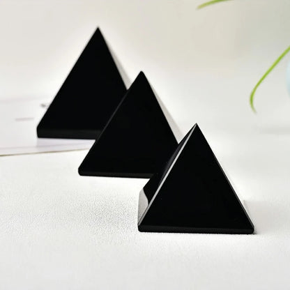 3-7Cm Natural Obsidian Pyramid Reiki Energy Stone Decorative Tabletop Decoration Living Room Mineral Triangle