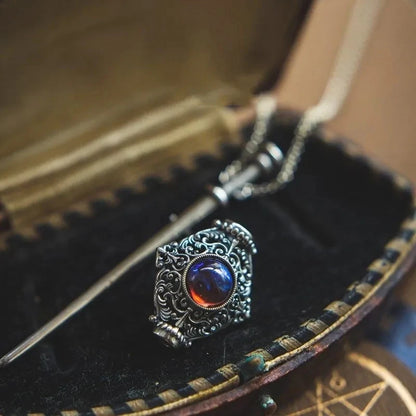 Magical Witchcraft Necklace Women'S Retro Blood Pack Detachable Witch Wand Pendant Men Women Cosplay Jewelry Gift
