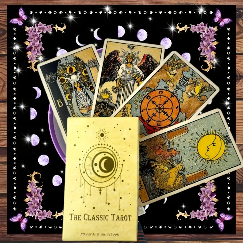 The Classic Tarot Cards Deck 78Pcs for Easy Beginners Fate Fortune Telling Party Tabletop Board Game Toy