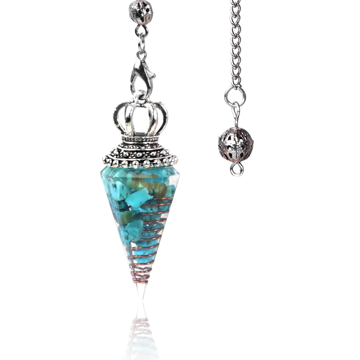 Natural Crystal Pendulum Hexagonal Cone Pendule Agate Quartz Chakras Amulet Pendulum Divination Balance Healing Home Decorations