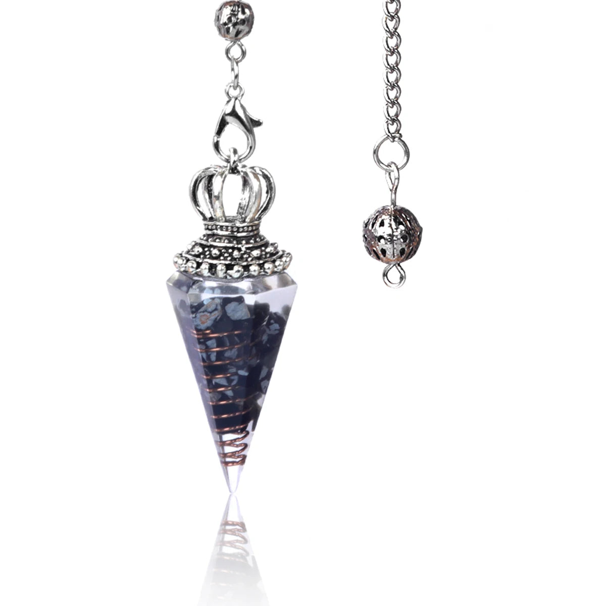 Natural Crystal Pendulum Hexagonal Cone Pendule Agate Quartz Chakras Amulet Pendulum Divination Balance Healing Home Decorations