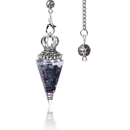 Natural Crystal Pendulum Hexagonal Cone Pendule Agate Quartz Chakras Amulet Pendulum Divination Balance Healing Home Decorations