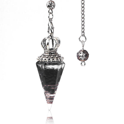 Natural Crystal Pendulum Hexagonal Cone Pendule Agate Quartz Chakras Amulet Pendulum Divination Balance Healing Home Decorations