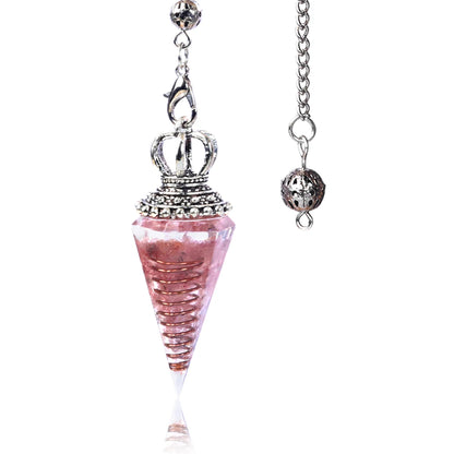 Natural Crystal Pendulum Hexagonal Cone Pendule Agate Quartz Chakras Amulet Pendulum Divination Balance Healing Home Decorations