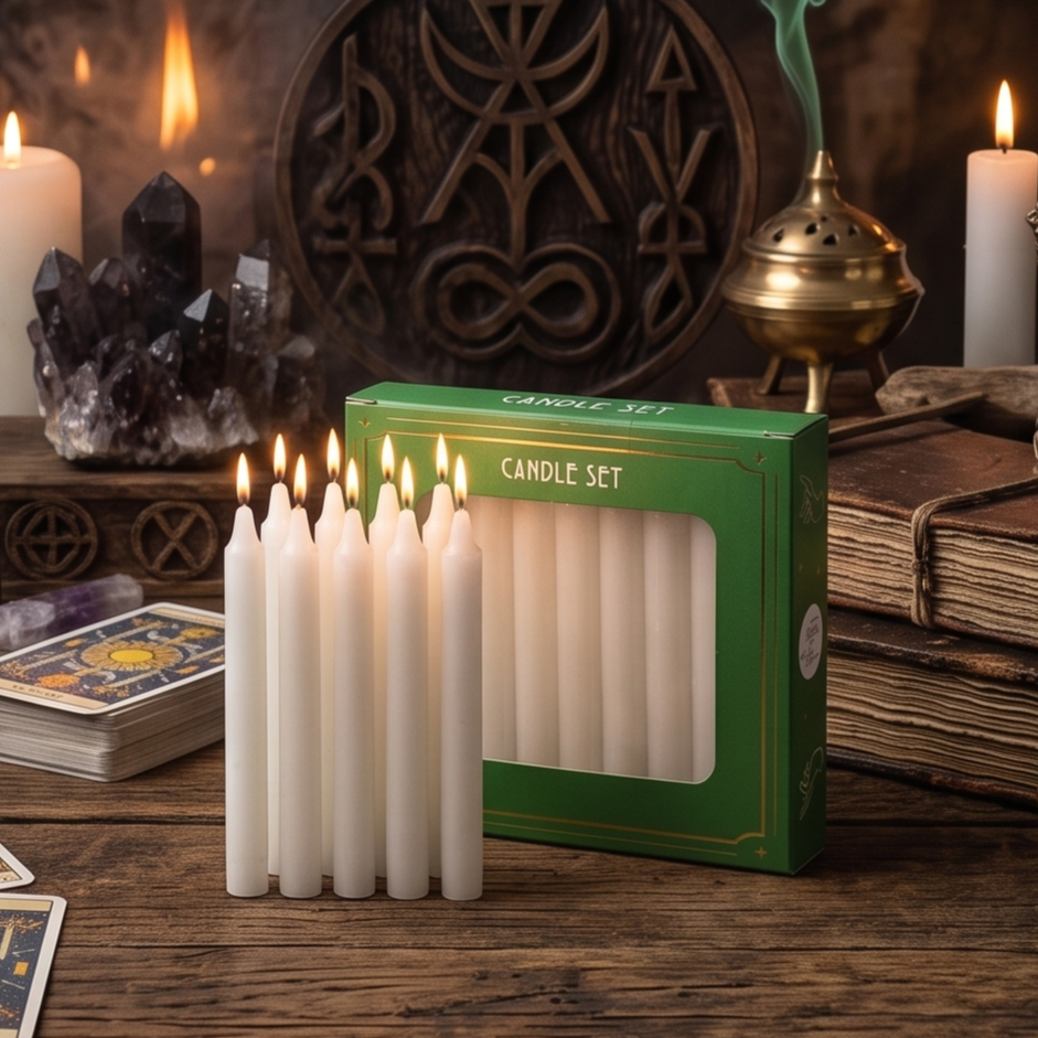Ivory Taper Candles, Set of 20