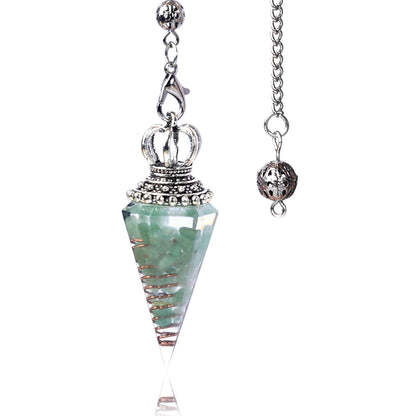 Natural Crystal Pendulum Hexagonal Cone Pendule Agate Quartz Chakras Amulet Pendulum Divination Balance Healing Home Decorations