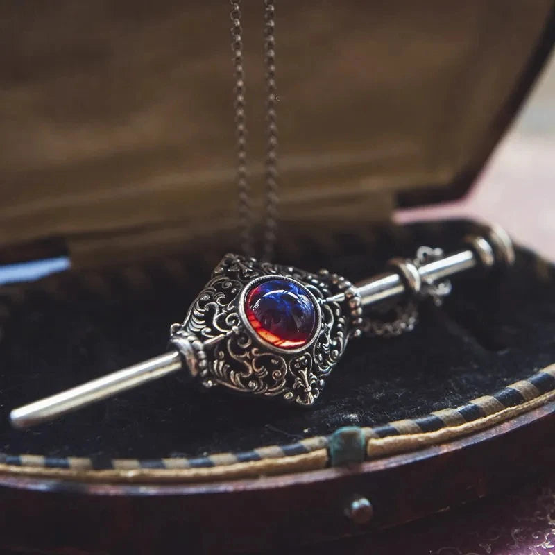 Magical Witchcraft Necklace Women'S Retro Blood Pack Detachable Witch Wand Pendant Men Women Cosplay Jewelry Gift