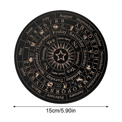 Wooden Pendulum Board Moon Star Divination Energy Carven Plate Healing Meditation Board Ornaments Metaphysical Altar Ouija Board