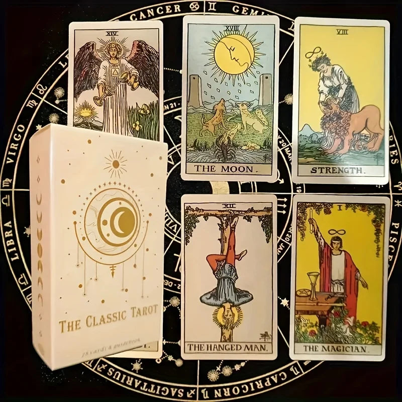 The Classic Tarot Cards Deck 78Pcs for Easy Beginners Fate Fortune Telling Party Tabletop Board Game Toy