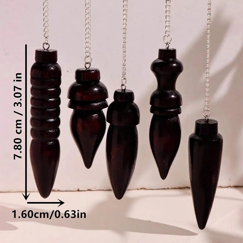 Wooden Pendulum for Divination Dowsing Natural Egyptian Wood Pendulums with Witness Meditation Dowser Spiritual Pendulos X145