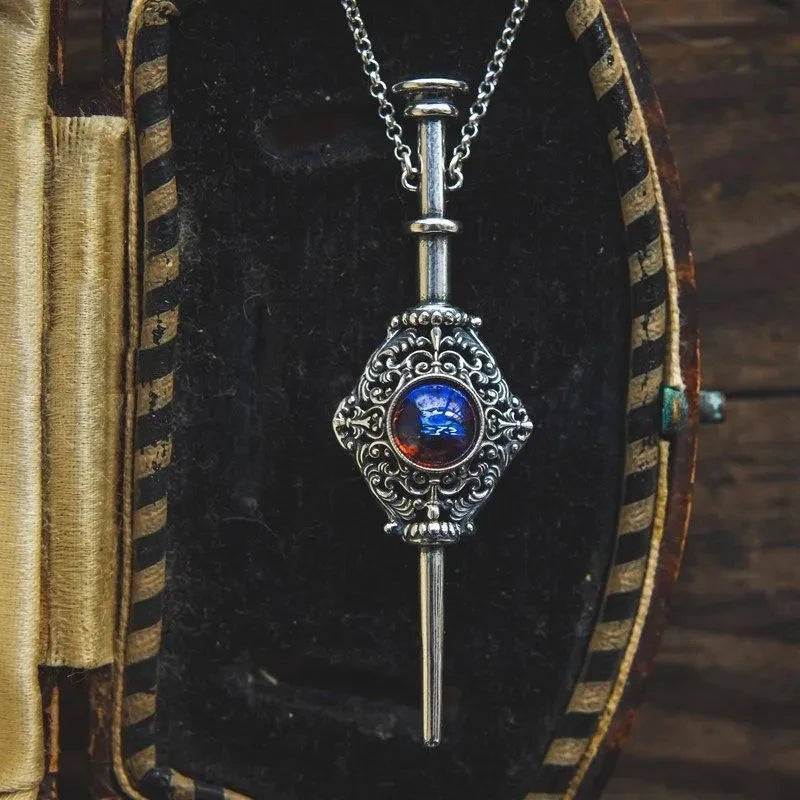 Magical Witchcraft Necklace Women'S Retro Blood Pack Detachable Witch Wand Pendant Men Women Cosplay Jewelry Gift