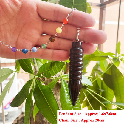 Wooden Pendulum for Divination Dowsing Natural Egyptian Wood Pendulums with Witness Meditation Dowser Spiritual Pendulos X145