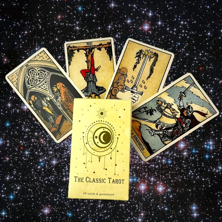 The Classic Tarot Cards Deck 78Pcs for Easy Beginners Fate Fortune Telling Party Tabletop Board Game Toy