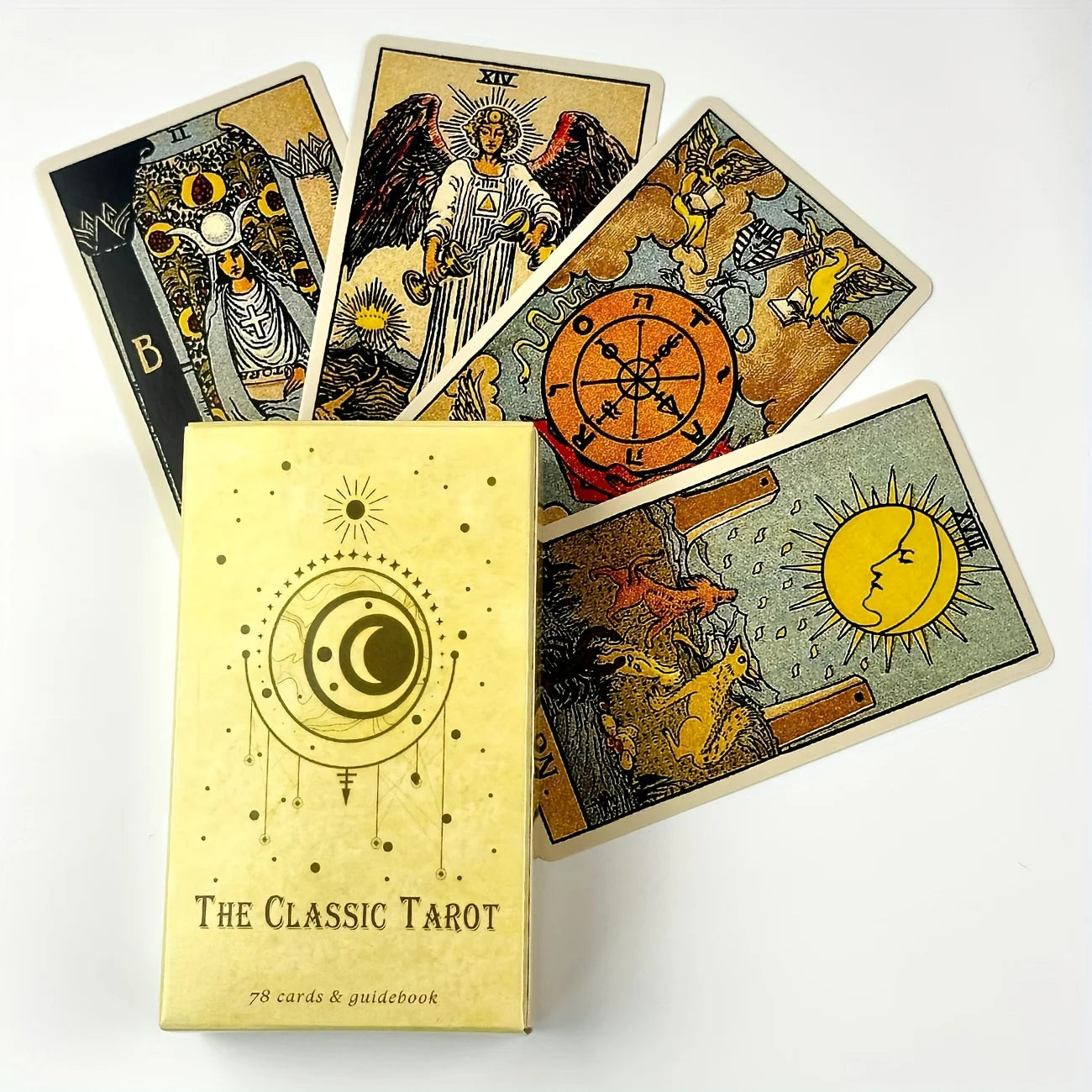 The Classic Tarot Cards Deck 78Pcs for Easy Beginners Fate Fortune Telling Party Tabletop Board Game Toy
