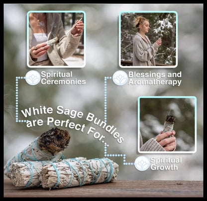 Incense White Sage Bundle Smudge Sticks Home Purification Pure Leaf Purification Meditation Portable Energy Cleansing Bundles