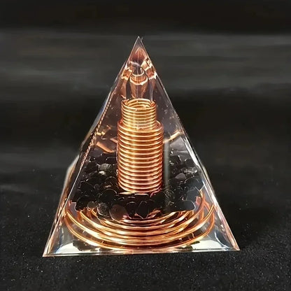 Energy Pyramid Orgonite Reiki Natural Amethyst Peridot Reiki Chakra Meditation Tool Room Decor Crystal Gifts Pyramid